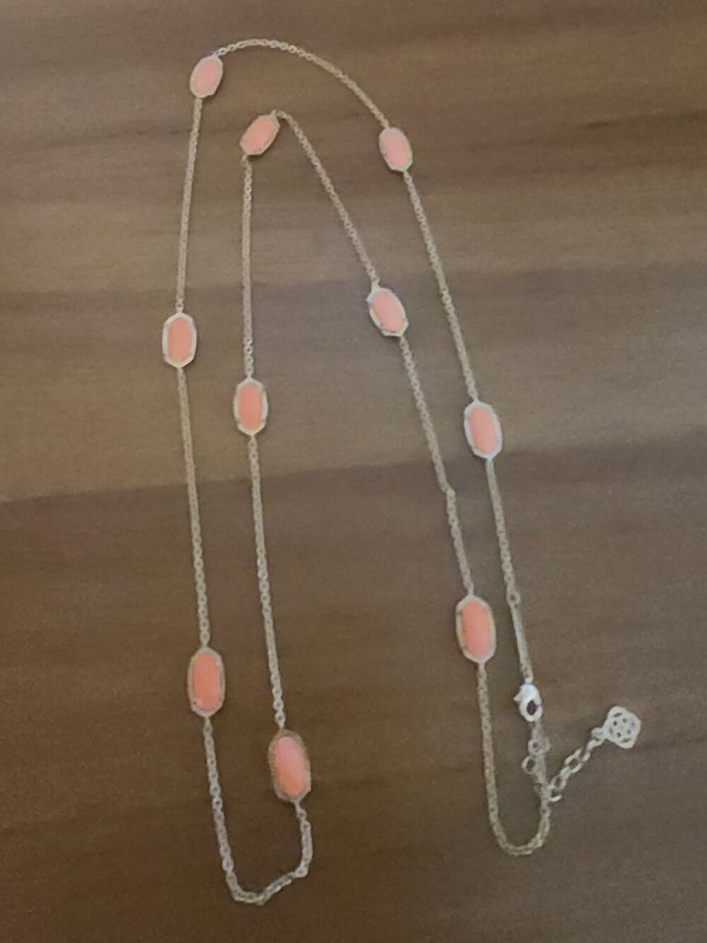 Kendra Scott Coral Orange Gold Long Necklace
